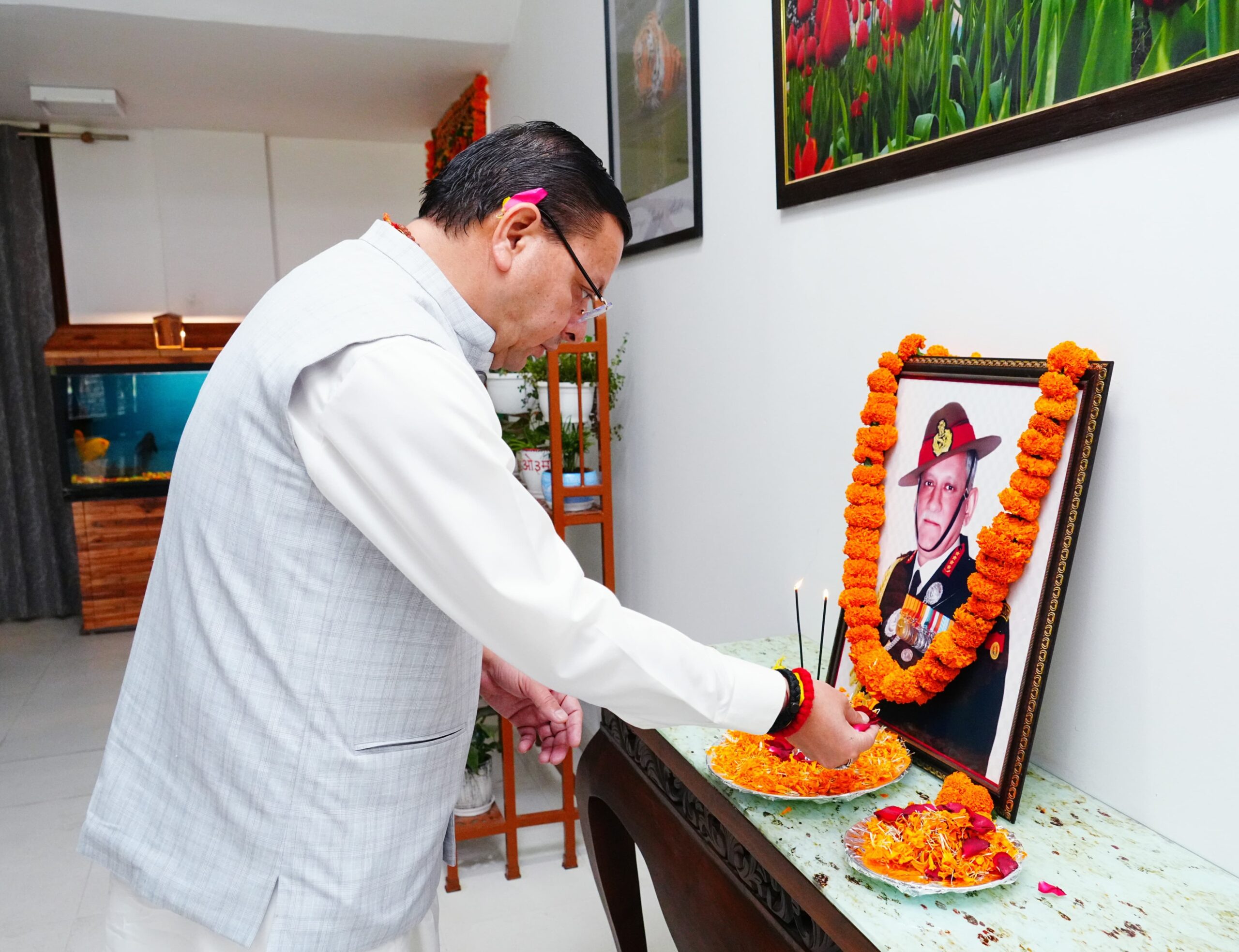 भारत के प्रथम सीडीएस पद्म विभूषण जनरल श्री बिपिन रावत की जयंती पर किया उनको स्मरण।