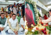 मुख्यमंत्री श्री पुष्कर सिंह धामी ने सोमवार को गढ़ी कैंट स्थित स्वर्गीय हरबंश कपूर मेमोरियल कम्युनिटी हॉल में आयोजित श्रद्धांजलि सभा में भुवन चंद्र खण्डूड़ी के चित्र पर पुष्प अर्पित कर उन्हें श्रद्धासुमन अर्पित किए।