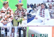 कैबिनेट मंत्री श्रीमती रेखा आर्य ने किया हिम वीरों के साथ किया योग।