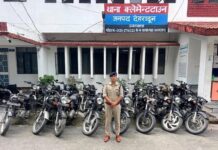 मॉडिफाइड साइलेंसर लगी 21 रॉयल इनफील्ड बुलेट व शीशों पर काली फ़िल्म लगी 03 थार/ स्कार्पियो को पुलिस ने किया सीज़।