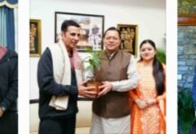 मुख्यमंत्री पुष्कर सिंह धामी से प्रसिद्ध फिल्म अभिनेता अक्षय कुमार ने की शिष्टाचार भेंट।